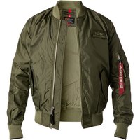 ALPHA INDUSTRIES Herren Blouson grün Mikrofaser unifarben von alpha industries