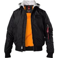 ALPHA INDUSTRIES Herren Blouson schwarz Mikrofaser unifarben von alpha industries