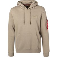 ALPHA INDUSTRIES Herren Hoodie beige unifarben von alpha industries