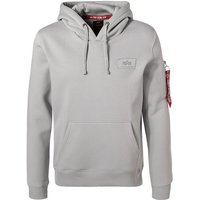 ALPHA INDUSTRIES Herren Hoodie grau Baumwolle unifarben von alpha industries