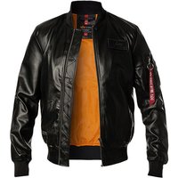 ALPHA INDUSTRIES Herren Jacke schwarz Kunstleder unifarben von alpha industries