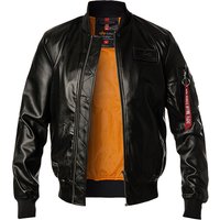 ALPHA INDUSTRIES Herren Jacke Schwarz Kunstleder unifarben von alpha industries