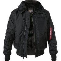 ALPHA INDUSTRIES Herren Blouson Schwarz Mikrofaser unifarben von alpha industries