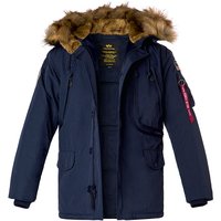 ALPHA INDUSTRIES Herren Parka blau Mikrofaser unifarben von alpha industries