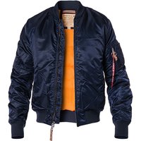 ALPHA INDUSTRIES Herren Blouson blau Mikrofaser unifarben von alpha industries