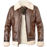 ALPHA INDUSTRIES Herren Jacke braun Lederimitat unifarben von alpha industries