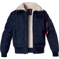 ALPHA INDUSTRIES Herren Blouson grün Mikrofaser unifarben von alpha industries