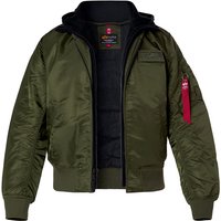 ALPHA INDUSTRIES Herren Blouson grün unifarben Slim Fit von alpha industries