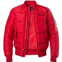 ALPHA INDUSTRIES Herren Steppjacke rot Mikrofaser unifarben von alpha industries