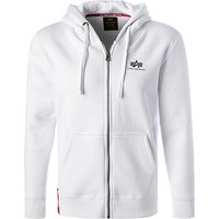 ALPHA INDUSTRIES Herren Sweatjacke Weiß Baumwolle unifarben von alpha industries