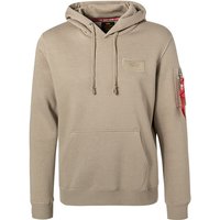 ALPHA INDUSTRIES Herren Hoodie beige Baumwolle unifarben von alpha industries