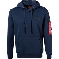 ALPHA INDUSTRIES Herren Hoodie blau Baumwolle unifarben von alpha industries