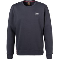 ALPHA INDUSTRIES Herren Sweatshirt blau Baumwolle unifarben von alpha industries