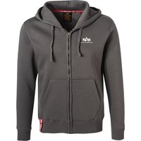 ALPHA INDUSTRIES Herren Sweatjacke grau unifarben von alpha industries