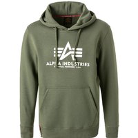 ALPHA INDUSTRIES Herren Pullover grün Baumwolle Logo und Motiv von alpha industries