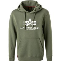 ALPHA INDUSTRIES Herren Pullover grün Baumwolle Logo und Motiv von alpha industries