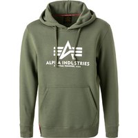 ALPHA INDUSTRIES Herren Hoodie grün Baumwolle Logo und Motiv von alpha industries