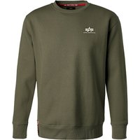 ALPHA INDUSTRIES Herren Sweatshirt grün unifarben von alpha industries