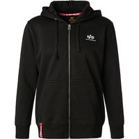 ALPHA INDUSTRIES Herren Sweatjacke schwarz Baumwolle unifarben von alpha industries