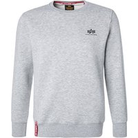 ALPHA INDUSTRIES Herren Sweatshirt grau Baumwolle unifarben von alpha industries