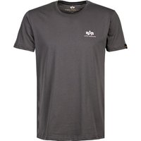 ALPHA INDUSTRIES Herren T-Shirt grau Baumwolle von alpha industries