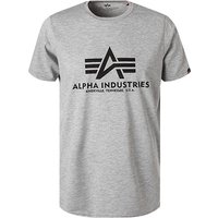 ALPHA INDUSTRIES Herren T-Shirt grau Baumwolle von alpha industries
