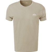 ALPHA INDUSTRIES Herren T-Shirt beige Baumwolle von alpha industries