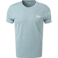 ALPHA INDUSTRIES Herren T-Shirt blau Baumwolle von alpha industries