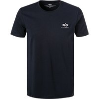 ALPHA INDUSTRIES Herren T-Shirt blau Baumwolle von alpha industries