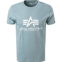 ALPHA INDUSTRIES Herren T-Shirt blau Baumwolle von alpha industries
