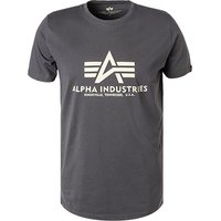 ALPHA INDUSTRIES Herren T-Shirt grau Baumwolle von alpha industries