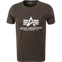 ALPHA INDUSTRIES Herren T-Shirt grün Baumwolle von alpha industries