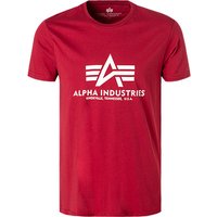 ALPHA INDUSTRIES Herren T-Shirt rot Baumwolle von alpha industries