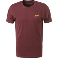ALPHA INDUSTRIES Herren T-Shirt rot Baumwolle von alpha industries