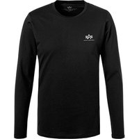 ALPHA INDUSTRIES Herren Longsleeve schwarz Baumwolle von alpha industries