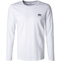 ALPHA INDUSTRIES Herren Longsleeve weiß Baumwolle von alpha industries