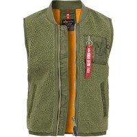 ALPHA INDUSTRIES Herren Weste grün Mikrofaser unifarben von alpha industries