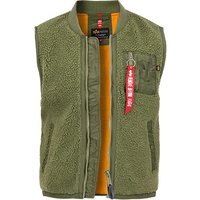 ALPHA INDUSTRIES Herren Weste grün Mikrofaser unifarben von alpha industries