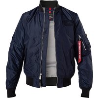 ALPHA INDUSTRIES Herren Blouson blau Mikrofaser unifarben von alpha industries