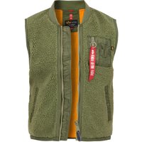 ALPHA INDUSTRIES Herren Weste grün Mikrofaser unifarben von alpha industries