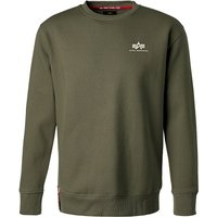 ALPHA INDUSTRIES Herren Sweatshirt grün Baumwolle unifarben von alpha industries