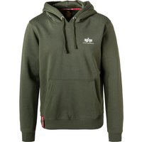 ALPHA INDUSTRIES Herren Hoodie grün unifarben von alpha industries