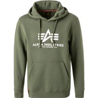 ALPHA INDUSTRIES Herren Hoodie grün Logo und Motiv von alpha industries