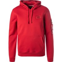 ALPHA INDUSTRIES Herren Hoodie rot unifarben von alpha industries