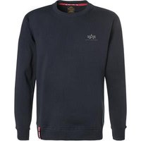 ALPHA INDUSTRIES Herren Sweatshirt blau Baumwolle unifarben von alpha industries