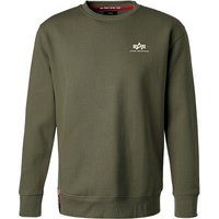 ALPHA INDUSTRIES Herren Sweatshirt grün Baumwolle unifarben von alpha industries