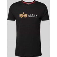 Alpha Industries T-Shirt mit Label-Print in Black, Größe S von alpha industries