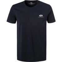 ALPHA INDUSTRIES Herren T-Shirt blau Baumwolle von alpha industries