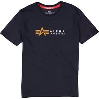 ALPHA INDUSTRIES Herren T-Shirt blau Baumwolle von alpha industries