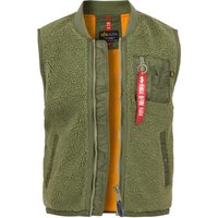 ALPHA INDUSTRIES Herren Weste grün Mikrofaser unifarben von alpha industries